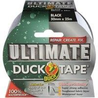 Duck Tape Ultimate Cloth Tape Black 50mm x 25m, The Ultimate High Strength Waterproof Gaffer and Duct Adhesive Cloth Repair Tape