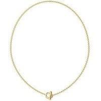 Guess Link Pave T-Bar Necklace Steel Crystal White Round - Multi