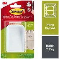 3M 17045-ES Command Jumbo Canvas Hanger White Hooks and 4 Strips, Acrylic, Multicoloured,