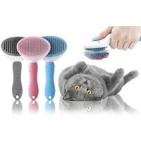 Self Cleaning Pet Slicker Brush - Suitable For Cats & Dogs - Blue