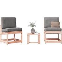 3 Piece Garden Lounge Set Solid Wood Douglas