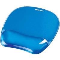 Fellowes 91141 Crystal Gel Mousepad Wrist Support Blue