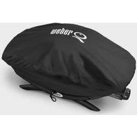Weber Premium BBQ Cover/For Q 200/2000 Series Barbecues, Breathable Water-Resistant Fabric with UV Protection and Drawstring Closure, Black, 32 x 48 x 82 cm