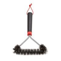 Weber Grill Brush - Three-Sided Short, 30cm long, perfect all-rounder, with non-slip comfort grip, durable & rustproof stainless steel bristles, suitable for all types of grills - Black (6277)