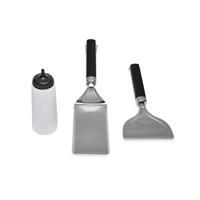 Weber Grill Plate Accessory Starter Set, 3-piece, consists of grill plate turner, stainless steel scraper & squeeze bottle planchas/grill plates (6777)