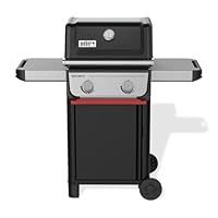 Weber Spirit E-210 Gas Grill, 2 Burners, 51 x 46 cm Grill Surface, Warming Rack, Lid Thermometer, 2 Wheels - Black/Silver (1500860)
