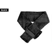 Cosy Usb Heated Plush Scarf W/ Pockets - Black