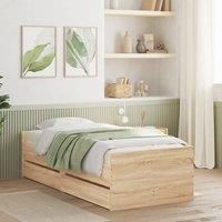 Bed Frame with Drawers without Mattress Sonoma Oak 100x200 cm