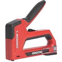 Arrow T501 5-in-1 Manual Staple and Nail Gun, Wire Stapler, and Brad Nailer for Wood, Upholstery, Construction, Insulation, Crafts, Fencing, and Cable, Black/Red