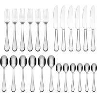Icarus 24 Piece Culterly Set, Stainless Steel, Rust Resistant, Dishwasher Safe