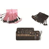 Professional Makeup Brush Set - 24 Or 32 Piece, Soft Synthetic, Portable Pouch