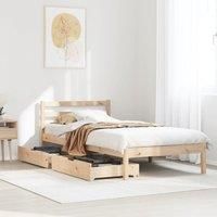 Bed Frame without Mattress 90x200 cm Solid Wood Pine