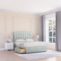 Sloomy Alabama Divan Bed Base No Drawers & 54" Floor Standing Headboard in Silver | Size: Super King