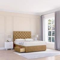 Sloomy Mayfair Divan Bed Base 4 Drawers & 54" Floor Standing Headboard in Bronze | Size: Super King