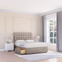 Sloomy Alabama Divan Bed Base 2 Drawers & 26" Struts Headboard in Stone | Size: Super King