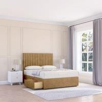 Sloomy Manhattan Divan Bed Base 2 Drawers & 26" Struts Headboard in Bronze | Size: Super King