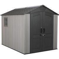 LIFETIME Plastic Garden Shed Luna (204 x 285 x 227 cm, Light Grey) Plastic Tool Shed Garden Shed Plastic Garden Shed and Tool Shed