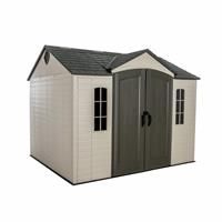Lifetime 60393 10 Ft. x 8 Ft. Outdoor Storage Shed with Steel Reinforced Walls, Tan