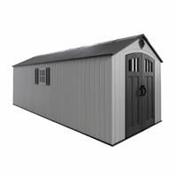Lifetime 8 Ft. X 20 Ft. High-density Polyethylene (plastic) Outdoor Storage Shed With Steel-reinforced Construction Grey 609.8cm W X 243.4cm D X 241.7cm H
