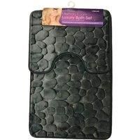 Memory Foam Pebble Bathmat Set - Aqua, Grey, Pink And More