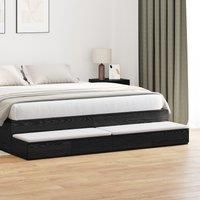 Black Bed Drawers 180 x 36.5 x 16.5 cm Made of Engineered Wood