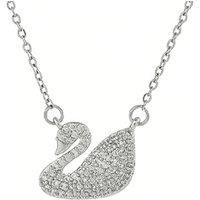 Swarovski Crystal Swan Pendant Necklace - Gold Or Silver Finish, Zinc Alloy Chain, Gift-Ready
