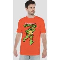 Teenage Mutant Ninja Turtles TMNT Retro Mikey Unisex T Shirt, Orange, Large