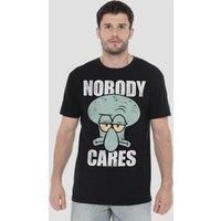 Spongebob Men's Nobody Cares Meme T-Shirt, Black | Size: 5XL
