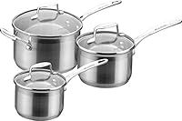SCANPAN Impact 71060000 – 1.8L, 2.5L, 3.5L Stainless Steel Set of 3 Saucepans with Lid
