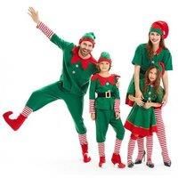Unisex Black Charming Christmas Elf Family Costumes in All Sizes for Adults & Kids