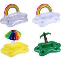 Inflatable Pool Drinks Holder Float - Outdoor Water Games Accessory, 95X66X55Cm, 5 Cup Holders, Family Fun
