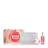 DKNY Be Delicious Fresh Blossom by Donna Karan for Women - 3 Pc Gift Set 3.4oz EDP Spray, 4.2oz Fragrance Mist, Pouch
