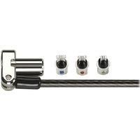 Kensington Universal 3-in-1 Keyed Laptop Lock, Computer Anti Theft Security Tether Device, 5mm Keying System Hidden Pin and 1.8m Carbon Steel Cable - K62318WW