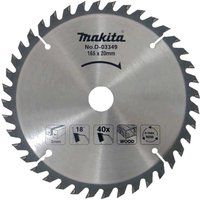 Makita D-03349 Circular Saw Blade for Wood 165 x 20 x 40 Teeth, 0 V, Silver/Black
