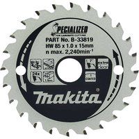 Makita B-33819 Specialized Blade for Laminate and Wood Cutting 85x15x24T