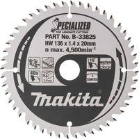 Makita SPECIALIZED Circular Saw Blade for Laminate Cutting 136mm 48T 20mm
