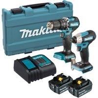 Makita DLX2414ST 18V 2x5Ah BL Combi Drill/Impact Driver Twin Kit Brushless Motor