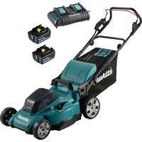 Makita DLM480CT2 1x5Ah 36V Twin 18V 480mm Lawnmower LXT Garden Landscaping