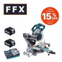 Makita LS002GD202 40V Max Li-ion XGT Brushless 216mm Slide Compound Mitre Saw Complete with 2 x 2.5 Ah Batteries and Charger