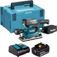 Makita DBO382RTJ 18V Li-ion LXT Brushless Finishing Sander Complete with 2 x 5.0 Ah Batteries and Charger Supplied in a Makpac Case