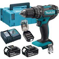 Makita DHP482JX14 18V LXT Combi Drill With 2 x 5Ah Batteries & B-68323 Bit Set