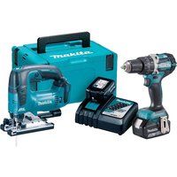 Makita DLX2202TJ1 18v LXT Cordless Brushless Combi Drill and Jigsaw Kit 2 x 5ah Li-ion Battery Charger Case