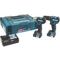 Makita CLX205AJ 10.8V Brushless Twin Kit 2 x 2.0Ah Batteries & 101 Accessory Set