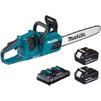 Makita DUC355PT2 Twin 18V (36V) Li-ion LXT 35cm Brushless Chainsaw Complete with 2 x 5.0 Ah Batteries and Twin Port Charger