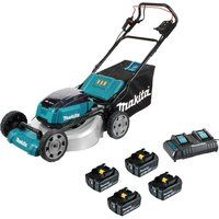 Makita Makita DLM532PT4 LXT 18V 53cm  Lawnmower Self-Propelled, Steel Deck with 4 x 5Ah Batteries & Twin Port Charger