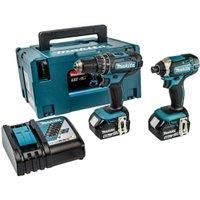 Makita DLX2131TJ 18V 2x5.0Ah Li-ion Combi/Impact Twin Kit