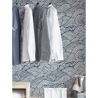 NuWallpaper NUS3562 Navy Saybrook Peel & Stick Wallpaper, Blues