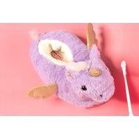 Faux Fur Kids & Baby Slippers - 100% Polyester, Anti-Slip, Fun Unicorn & Monster Styles (Uk 3-5 Adult)