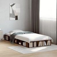 Bed Frame without Mattress Smoked Oak 75x190 cm Small Single