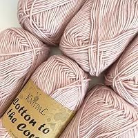 Cotton to The Core Knit & Crochet Yarn, Soft for Babies, 6 skeins, 780 metres/300 Grams, DK Light Worsted Gauge 3, Machine Wash (Baby Pink)